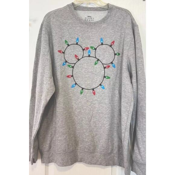 MICKEY MOUSE CHRISTMAS LIGHTS HOLIDAY SWEATSHIRT - DISNEY - XL - Picture 2 of 4